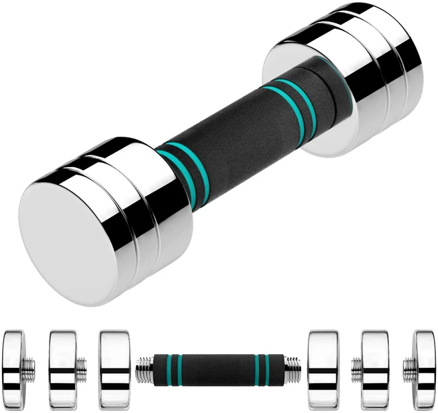 Main image of Single Steel Adjustable Dumbbell, 5lb Free Weight | Dumbbell, Non-Slip and Comfortable Foam Handle, Adjustable Dumbbells Weights Set for Home Gym Office Exercise