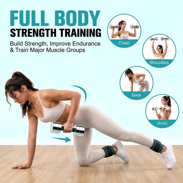 Alt view image 2 of 7 - Single Steel Adjustable Dumbbell, 5lb Free Weight | Dumbbell, Non-Slip and Comfortable Foam Handle, Adjustable Dumbbells Weights Set for Home Gym Office Exercise