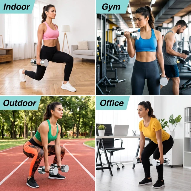 Alt view image 3 of 7 - Single Steel Adjustable Dumbbell, 5lb Free Weight | Dumbbell, Non-Slip and Comfortable Foam Handle, Adjustable Dumbbells Weights Set for Home Gym Office Exercise