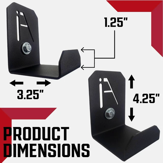 Alt view image 2 of 5 - Multi-Use Weight Bench Brackets - Heavy-Duty Gym Storage Wall Mounted Rack - Hang Benches, Rowing Machines, Hex Bars, Barbells 100lb Capacity - Hardware Included Made in USA