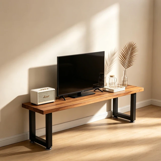 Alt view image 7 of 7 - 16" Metal Bench, Desk & Coffee Table Legs, Heavy Duty Furniture Feet with Adjustable Protectors, Black End & Side Table Legs (H16 x W11.8, Set of 2)