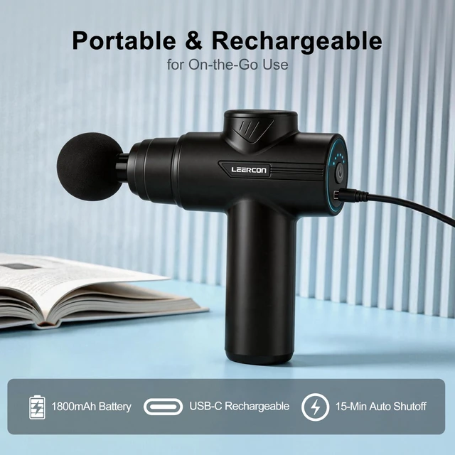 Alt view image 5 of 7 - Massage Gun Deep Tissue, Mini Muscle Massager Gun for Pain Relief | Electric Back Massager for Athletes with 8 Massage Heads and 6 Speeds 1800mAh Portable Gift for Men Women Dad Mom