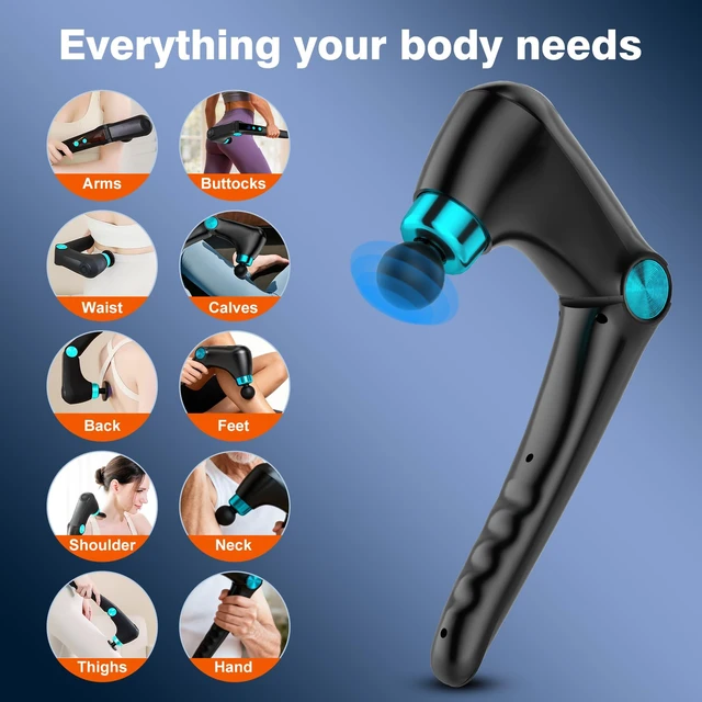 Alt view image 7 of 7 - Foldable Heat Cold Massage Gun, 9 Speeds 10 Heads Cordless Handheld Percussion Massagers, Portable Electric Muscle Pain Relief Massager Gifts for Men Women Dad