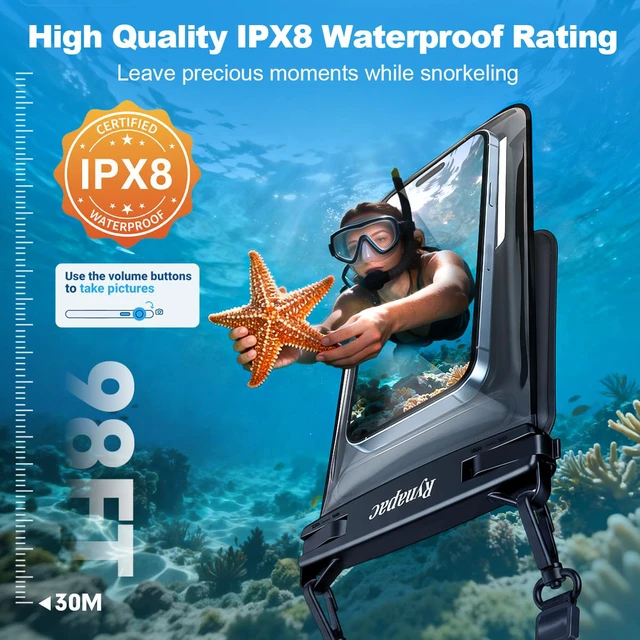 Alt view image 2 of 7 - Waterproof Phone Pouch Floating, Double Space Waterproof Phone Case | Touchscreen & Underwater Photography, Up to 8.5'' for iPhone 17 16 15 14 Pro Max, Adjustable Lanyard, Beach Cruise Essentials