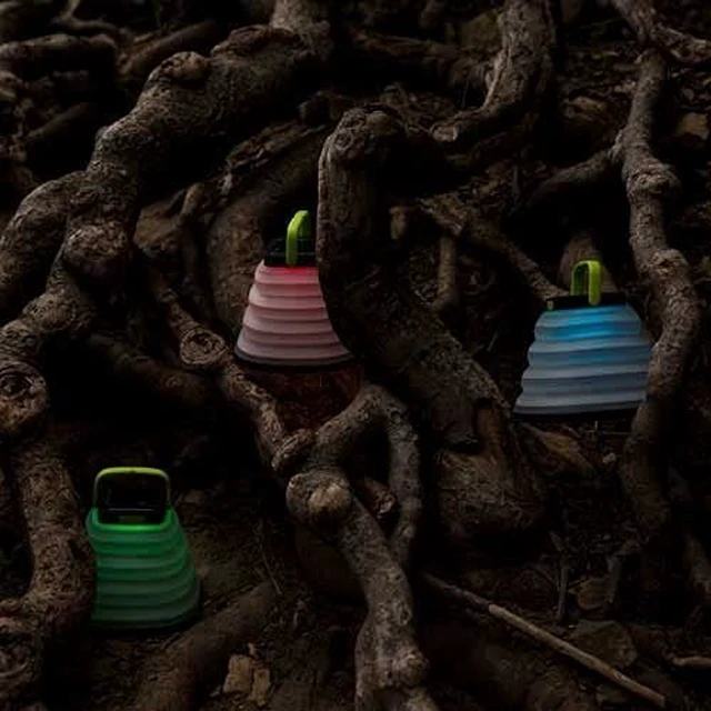 Alt view image 5 of 5 - Crush Light Chroma Lantern Collapsible Solar Lantern 3 White Plus Multicolour Fade Plus 6 Colour Modes Turn Campsite Into A Party Built-in Solar Panel Or Charge from Any USB Port,Black
