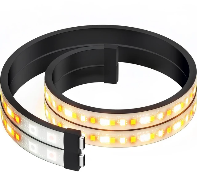 Main image of 2PCS Flexible Waterproof LED Camping Light Strip with SOS Mode, RGB Ambient Lighting, 5V Power Supply, Portable Soft Easy to Store for Outdoor Activities, Camping, Hiking, Fishing (White)