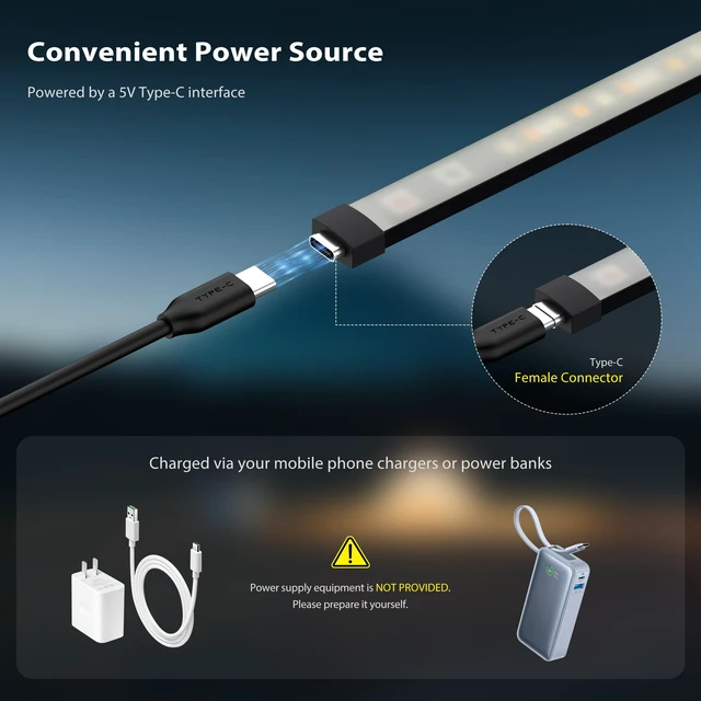 Alt view image 6 of 7 - 2PCS Flexible Waterproof LED Camping Light Strip with SOS Mode, RGB Ambient Lighting, 5V Power Supply, Portable Soft Easy to Store for Outdoor Activities, Camping, Hiking, Fishing (White)