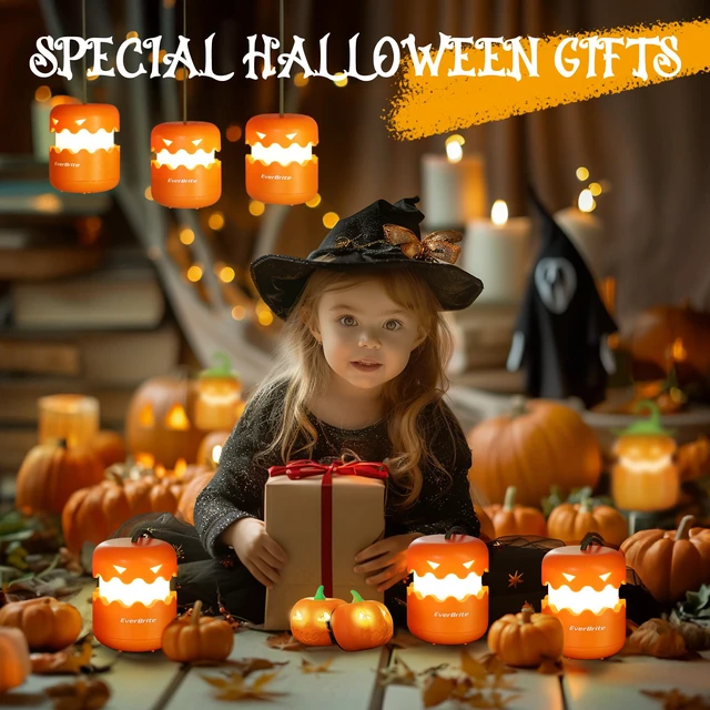 Alt view image 4 of 7 - Halloween Pumpkin Lantern and Headlamp Set (2 Pack of Each) | Collapsible Jack O Lantern with Lanyard, Halloween Lights, Gifts for Halloween Party Decorations Outdoor, Battery Included