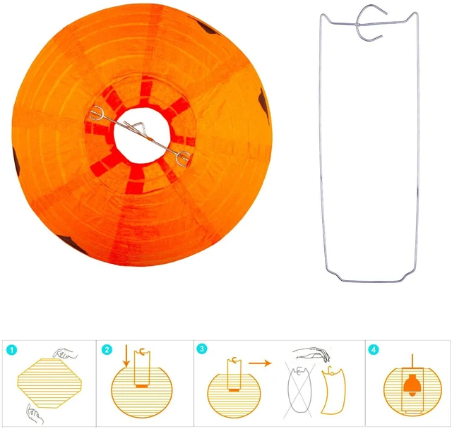 Alt view image 3 of 7 - 12pc Halloween Jack O Lantern 8inch Halloween Decorations Plastic Pumpkins Pumpkin Hanging Paper Lantern Halloween Indoor Outdoor Party Decoration Supplies