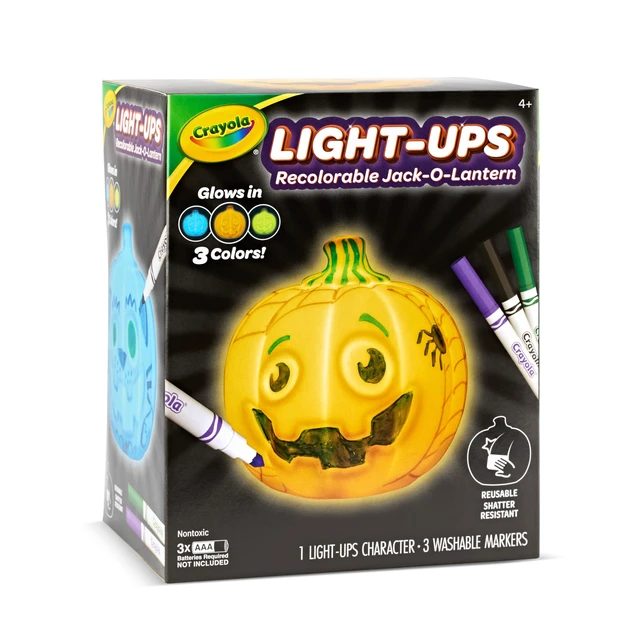 Alt view image 2 of 5 - Light-Ups - Jack-O-Lantern, Reusable Light Up Pumpkin Toy, Halloween Craft, Cute Glow in The Dark Decor & Night Light, Halloween Toy, Ages 4, 5, 6