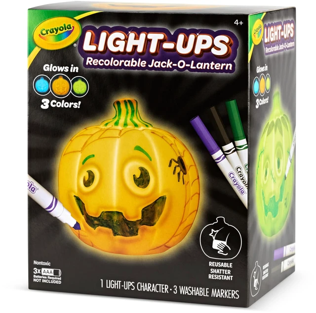 Alt view image 3 of 5 - Light-Ups - Jack-O-Lantern, Reusable Light Up Pumpkin Toy, Halloween Craft, Cute Glow in The Dark Decor & Night Light, Halloween Toy, Ages 4, 5, 6