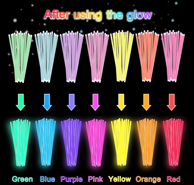 Alt view image 7 of 7 - Glow Sticks Bulk Party Pack- Ultra Bright 50pk Glow in the Dark Party Supplies, Neon Party Favors, Glow Sticks Party Supplies Glow Necklaces and Glow Bracelets with Connectors