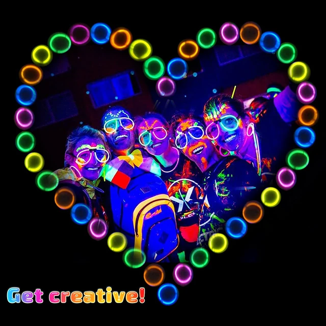 Alt view image 6 of 7 - 100 Pack Glow Sticks Party Favors Bulk, 8" Glow in the Dark Party Supplies, Party Favors for Kids 8-12, Neon Glow Stick Bracelets & Necklaces for Raves, Halloween, Christmas, Birthdays