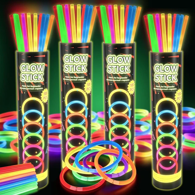 Main image of Glow Sticks Bulk 400 Pack 8" - Glow in The Dark Party SuppliesGlow Sticks For Kids Bulk Party PackNeon Glow in the Dark Party Supplies for Kids, Halloween, Concerts & Weddings