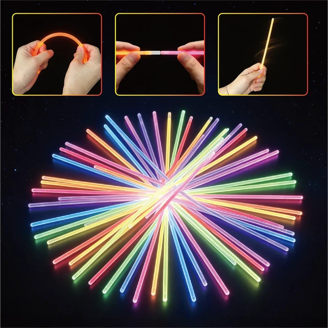 Alt view image 2 of 7 - Glow Sticks Bulk 400 Pack 8" - Glow in The Dark Party SuppliesGlow Sticks For Kids Bulk Party PackNeon Glow in the Dark Party Supplies for Kids, Halloween, Concerts & Weddings
