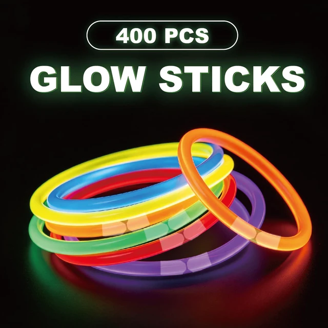 Alt view image 7 of 7 - Glow Sticks Bulk 400 Pack 8" - Glow in The Dark Party SuppliesGlow Sticks For Kids Bulk Party PackNeon Glow in the Dark Party Supplies for Kids, Halloween, Concerts & Weddings