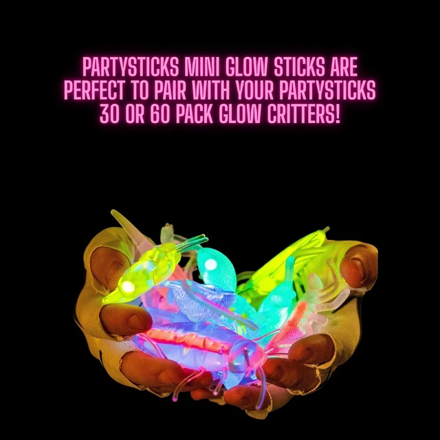 Alt view image 2 of 7 - Mini Glow Sticks 100 Pack Glow-in-the-Dark Small, for Easter Eggs, 5 Colors, Neon Light Sticks Bulk Party Favors, Easter Basket Stuffer Party Pack, Weddings Classroom Decorations Prizes