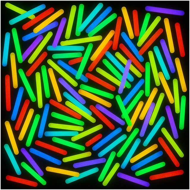 Main image of Mini Glow Sticks 100 Pack Glow-in-the-Dark Small, for Easter Eggs, 5 Colors, Neon Light Sticks Bulk Party Favors, Easter Basket Stuffer Party Pack, Weddings Classroom Decorations Prizes