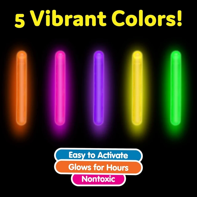 Alt view image 3 of 7 - Mini Glow Sticks 100 Pack Glow-in-the-Dark Small, for Easter Eggs, 5 Colors, Neon Light Sticks Bulk Party Favors, Easter Basket Stuffer Party Pack, Weddings Classroom Decorations Prizes