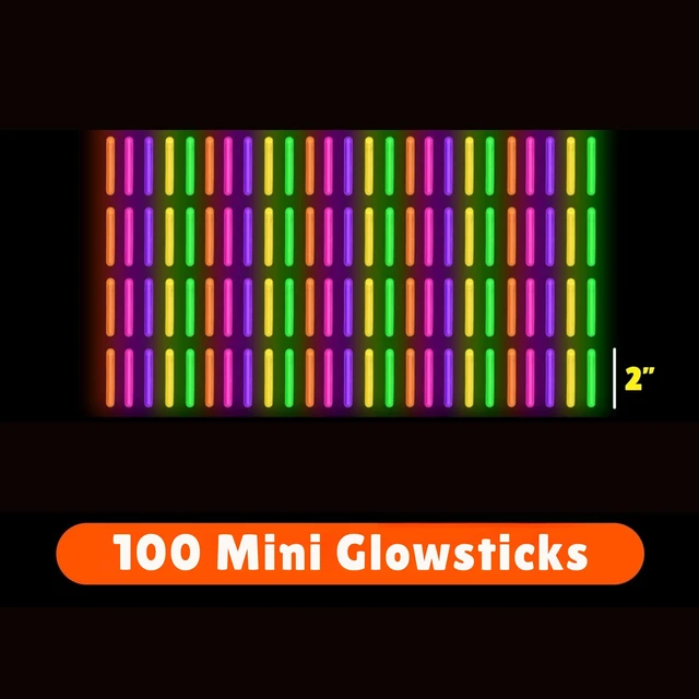 Alt view image 4 of 7 - Mini Glow Sticks 100 Pack Glow-in-the-Dark Small, for Easter Eggs, 5 Colors, Neon Light Sticks Bulk Party Favors, Easter Basket Stuffer Party Pack, Weddings Classroom Decorations Prizes