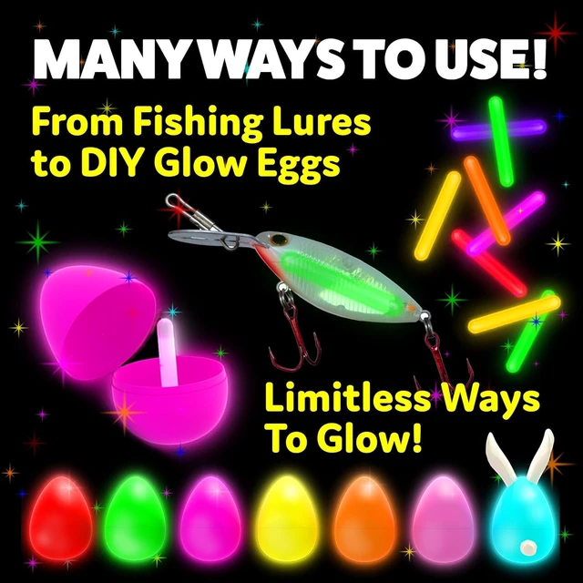 Alt view image 6 of 7 - Mini Glow Sticks 100 Pack Glow-in-the-Dark Small, for Easter Eggs, 5 Colors, Neon Light Sticks Bulk Party Favors, Easter Basket Stuffer Party Pack, Weddings Classroom Decorations Prizes