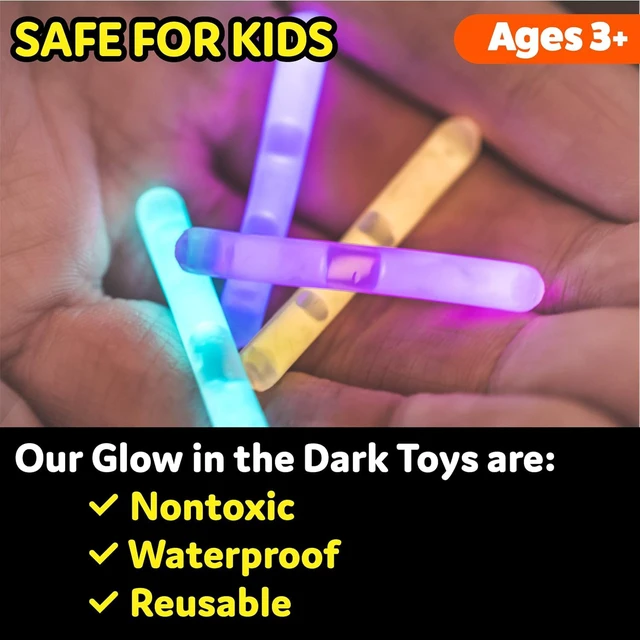 Alt view image 7 of 7 - Mini Glow Sticks 100 Pack Glow-in-the-Dark Small, for Easter Eggs, 5 Colors, Neon Light Sticks Bulk Party Favors, Easter Basket Stuffer Party Pack, Weddings Classroom Decorations Prizes