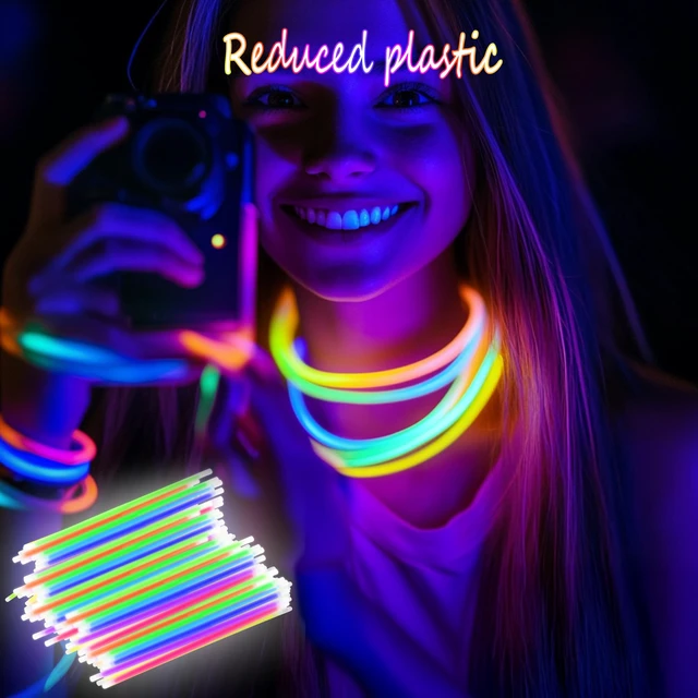 Alt view image 6 of 7 - 300 Ultra Glow sticks bulk party pack8" Neon Glowsticks Easter Party FavorsGlow sticks for kidsHalloween Glow in the Dark Party Supplies PackWith Bracelets and Necklaces