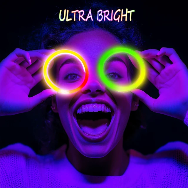 Alt view image 7 of 7 - 300 Ultra Glow sticks bulk party pack8" Neon Glowsticks Easter Party FavorsGlow sticks for kidsHalloween Glow in the Dark Party Supplies PackWith Bracelets and Necklaces