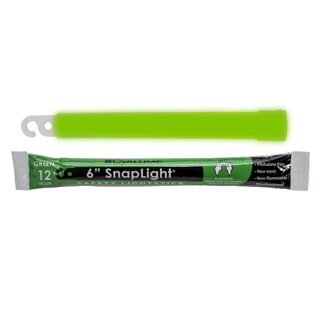 Alt view image 4 of 7 - Glow Sticks Military Grade Lightstick - Premium Green 6 SnapLight Emergency Chemical Light Stick with 12 Hour Duration , 10 Pack