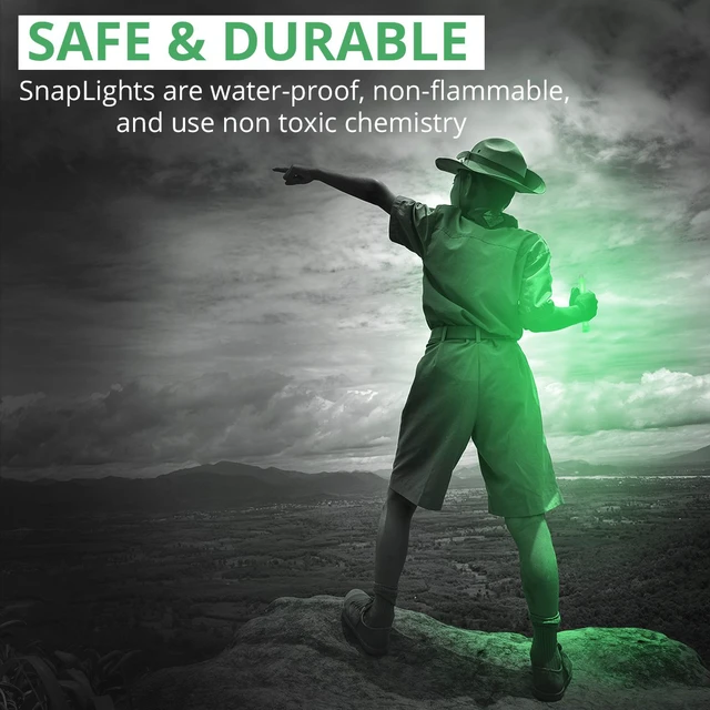 Alt view image 6 of 7 - Glow Sticks Military Grade Lightstick - Premium Green 6 SnapLight Emergency Chemical Light Stick with 12 Hour Duration , 10 Pack