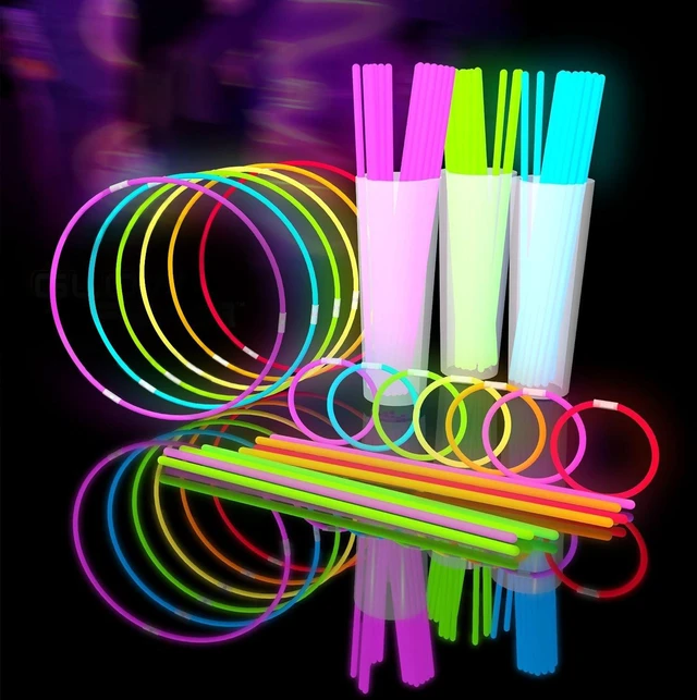 Main image of 209pcs Glow Sticks Bulk Party Pack includes 100 8" Glow Sticks and 109 Accessories, with bonus connectors for glow sphere and eye glasses, for Party Festivals Rave Halloween