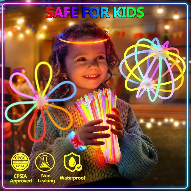 Alt view image 4 of 7 - 467Pcs Glow Sticks Party Favors for Kid Adult Halloween Toys Bulk Pack | 8 Inch 8 Color 200 GlowSticks with Connectors for Bracelets Necklaces Glasses, Glow in the Dark Party Supplies Neon Decors
