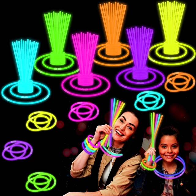 Main image of Glow Sticks Party Pack 8"-50, Light up Bracelets & Necklaces Accessories | Neon Glow in the Dark Party Favor Supplies Decoration for Kids Halloween Birthday Camping Wedding Dance Parade Throws