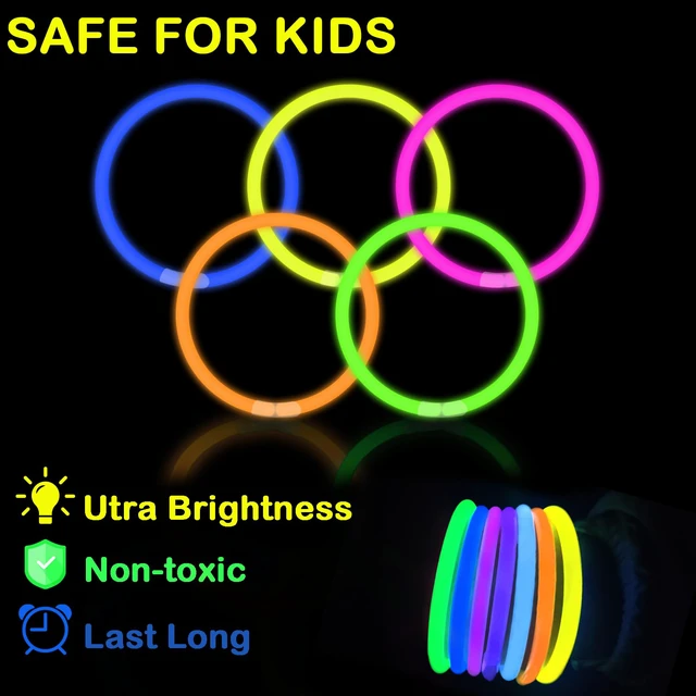 Alt view image 3 of 7 - Glow Sticks Party Pack 8"-50, Light up Bracelets & Necklaces Accessories | Neon Glow in the Dark Party Favor Supplies Decoration for Kids Halloween Birthday Camping Wedding Dance Parade Throws