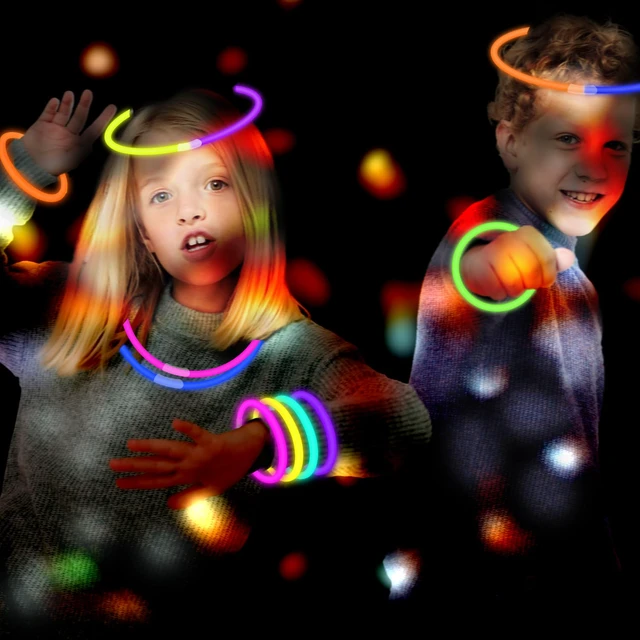 Alt view image 5 of 7 - Glow Sticks Party Pack 8"-50, Light up Bracelets & Necklaces Accessories | Neon Glow in the Dark Party Favor Supplies Decoration for Kids Halloween Birthday Camping Wedding Dance Parade Throws