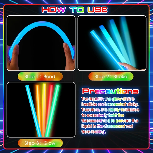 Alt view image 3 of 7 - 5 Pcs 14 Inch Glow Sticks Jumbo, Colorful | Gaint Big Glow Sticks for Camping, Parties, Halloween, Emergency, New Year Celebrations, Safe for Outdoor Events