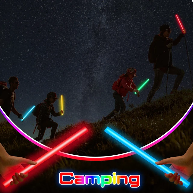 Alt view image 5 of 7 - 5 Pcs 14 Inch Glow Sticks Jumbo, Colorful | Gaint Big Glow Sticks for Camping, Parties, Halloween, Emergency, New Year Celebrations, Safe for Outdoor Events