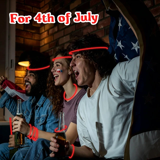 Alt view image 4 of 7 - 50 Pcs 8" Red Glow Sticks, Glow Necklaces and Bracelets Set with Connectors Bright Neon Glow in The Dark Party Favors for Birthday Christmas New Year Halloween 4th of July Wedding Carnival