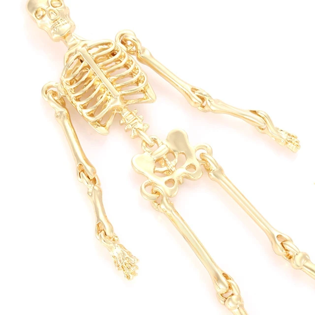 Alt view image 6 of 6 - Halloween Earrings Skull Skeleton Earrings for Women Halloween Party Outfits Jewelry Accessories Gifts (Gold)