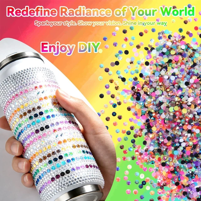 Alt view image 4 of 7 - 32000Pcs Rhinestones Bedazzling Kit with Tools, Color Resin Rhinestones | 3mm Flatback Resin Gems for Crafts, Bedazzling Kit, Bedazzler Kit for Clothing Shoes DIY Face Makeup Tumblers