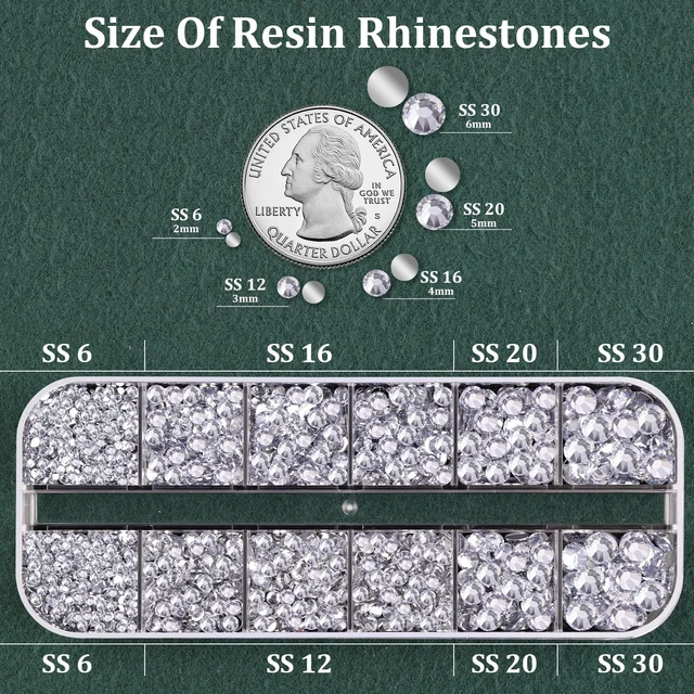 Alt view image 2 of 7 - Resin Rhinestones for Crafting with B7000 Jewelry Glue, 1 Box Clear Flatback Crystals with 3Pcs 10ml Glue for Bedazzling Crafts DIY Nail Art MakeupNon Hotfix Gems for Clothing Shoes