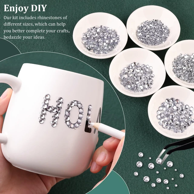 Alt view image 4 of 7 - Resin Rhinestones for Crafting with B7000 Jewelry Glue, 1 Box Clear Flatback Crystals with 3Pcs 10ml Glue for Bedazzling Crafts DIY Nail Art MakeupNon Hotfix Gems for Clothing Shoes