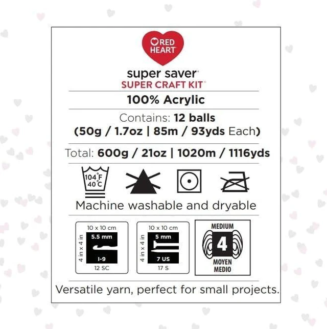 Alt view image 6 of 7 - Craft Kit, Yarn for Crocheting and Knitting | #4 Medium Worsted Weight 100% Acrylic Yarn Kit for Amigurumi Projects, 12 Colors, 93 yards, 50g/1.7oz