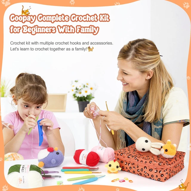 Alt view image 5 of 7 - Crochet Kit for Beginners Adults Kids w/Step-by-Step Instructions | Complete Beginner Crochet Kit with Ergonomic Crochet Hooks Set,Upgrade Yarn and Portable Storage Case-2026 Ideal Gift