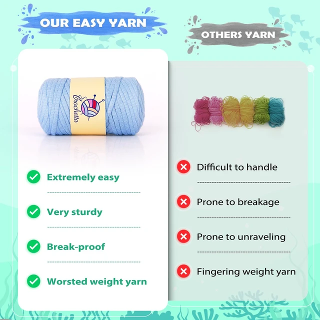 Alt view image 4 of 7 - Crochet Kit for Beginners, Beginner Crochet Starter Kit w Step-by-Step Video Tutorials, Learn to Crochet Kits for Adults Women Men, DIY Knitting Supplies, Axolotls (Blue and Pink)