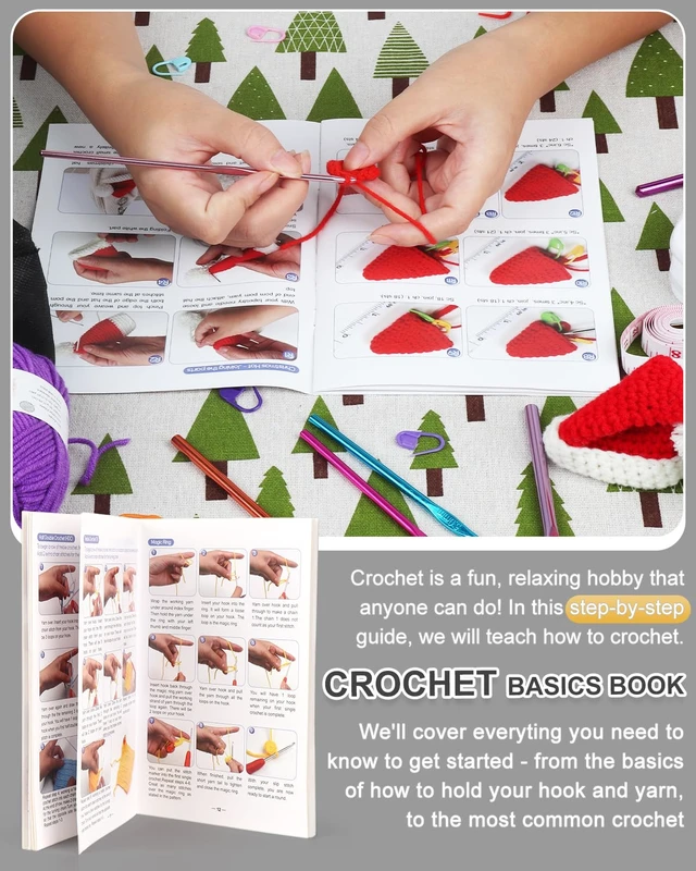 Alt view image 2 of 7 - Crochet Kit for Beginners Adults Kids, Complete Crochet Kits, Gray | Crochet Kit for Beginners Young and Old, All-inclusive Kit with Crochet Hooks 655 Yards Yarn Instruction Knit Bag, Ideal Gift