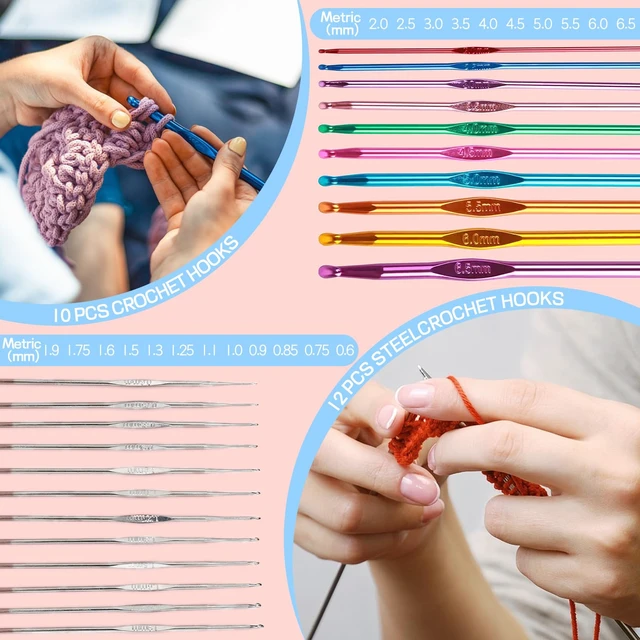 Alt view image 4 of 7 - Crochet Kit for Beginners, 336Pcs Crochet Kits with 30 Colors Yarn Set | 1500 Yards Crochet Yarn,100Pcs Safety Eyes and Noses,Knitting Kit Include Crochet Ergonomic Hooks,Waterproof Bag,Ideal Gift