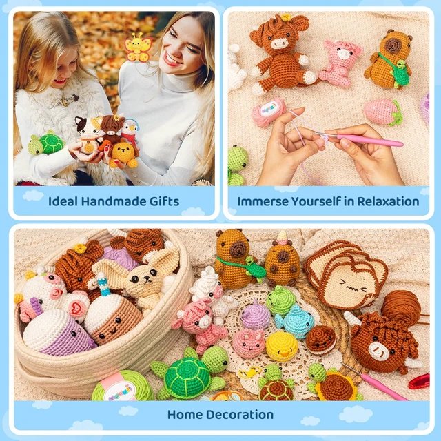 Alt view image 6 of 7 - Crochet Kit for Beginners, 3 Pack Sea Turtles Craft Set | 40% Extra Yarn, Video Tutorial, Pre-Started Piece, Beginner Friendly, Family Craft Gift for Adults & Kids