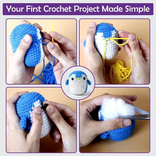 Alt view image 3 of 7 - Learn to Crochet Kit for Beginners Kids and Adults, Premium 4 Animal Pattern Beginner Crochet Kits with Easy Tube Yarn & Step-by-Step Video Tutorials (Forest FriendsStandard Size)