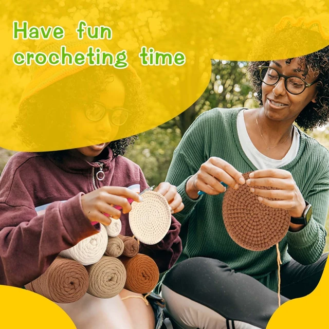 Alt view image 6 of 7 - Crochet Kits, Crochet Kit for Beginners 4 PCS Crochet Coasters Kits | Crochet Kits with Crochet Yarn, Crochet Hook, Step-by-Step Instructions Video, Crochet Supplies Set Craft Kits for Adults